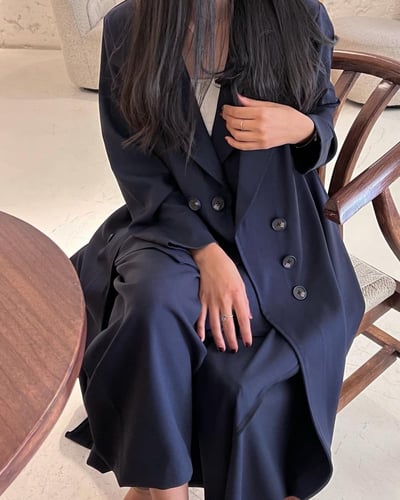 3 قطع عبايه وسوت - كحلي - 077