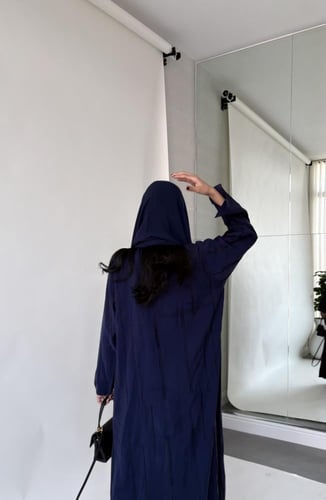 حرير مغسول كحلي مطرز - #208