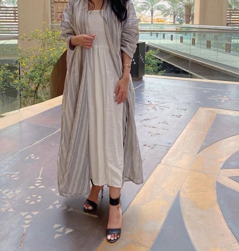 عباية لينن مطرز صيفية - 052