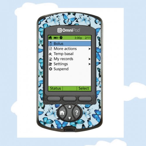 ستيكر مضخة اومني بود برسومات فراشات زرقاء