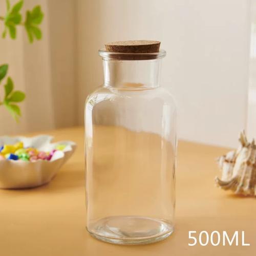 كرتون قوارير زجاج شفاف 500 مل غطاء فلين (48 حبه)