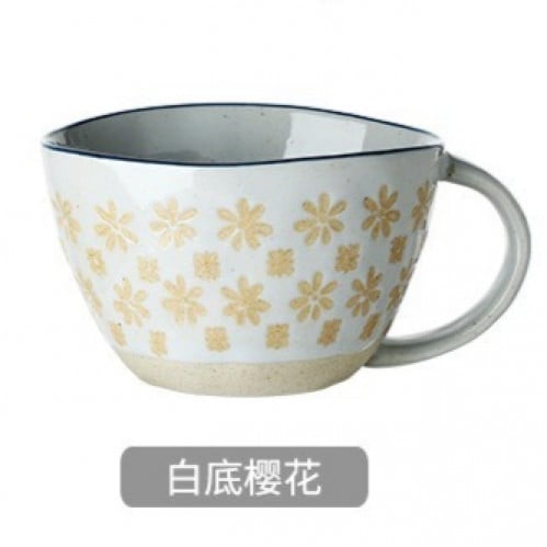 كوب سراميك 310 مل تيفاني مقعر رسم يدوي