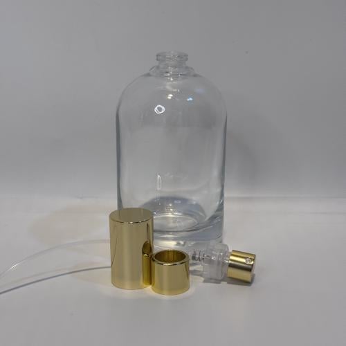 علب عطور بخاخ زجاجية 100 مل مع غطاء كبس باليد ذهبي...
