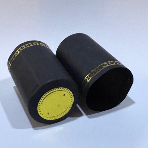 بلاستيك حراري (PVC) أسود مع شريط مذهب لقفل علب الز...