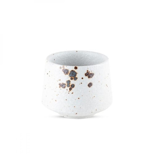 كوب سيراميك ابيض بقطرات القهوة البنيه 180 مل