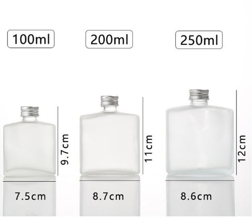 قارورة زجاج مربع الشكل شفافة الرون 200 مل حبة واحد...