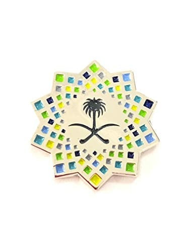 بروش (دبوس) رؤيه المملكة 2030 - اطار فضي