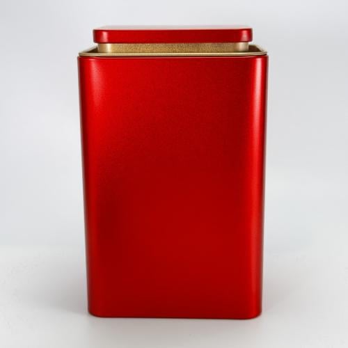 علبة معدنية رباعية لون احمر سعة 160 جم