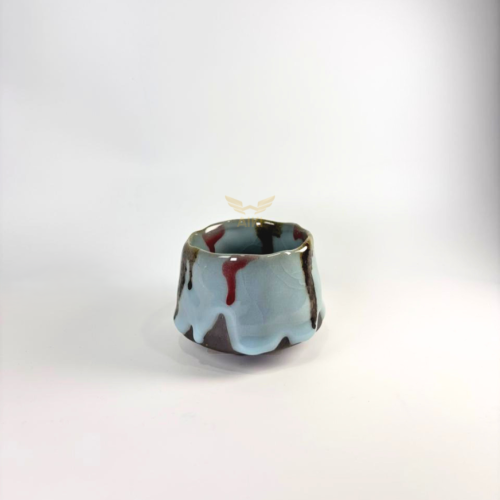 كوب سراميك كريمه زرقاء