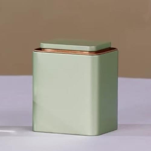 علبة معدنية رباعية لون اخضر سعة 120 جم
