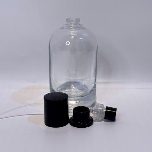 علب عطور بخاخ زجاجية 100 مل مع غطاء كبس باليد أسود...