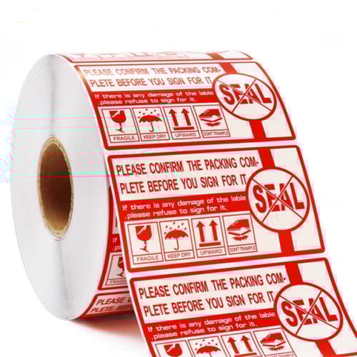 ملصق قابل للكسر ( ألف حبة في الشدة )