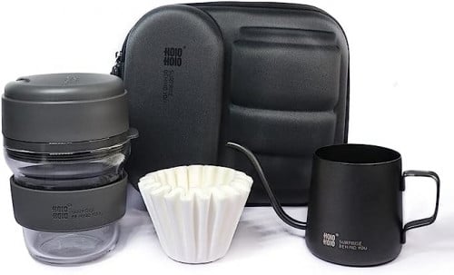 ادوات تقطير قهوة V60 شنطة سوداء ماركة هلو هلو