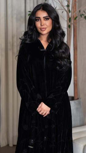 عباية مخمل مطرزة بالخرز