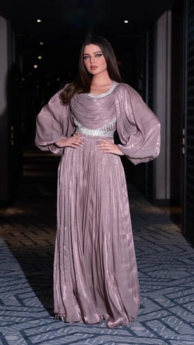 فستان شيفون حرير بلمعة