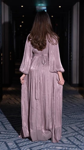 فستان شيفون حرير بلمعة