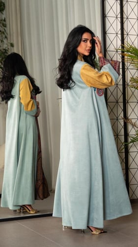 جلابية شتوية شامواه مع كشميري