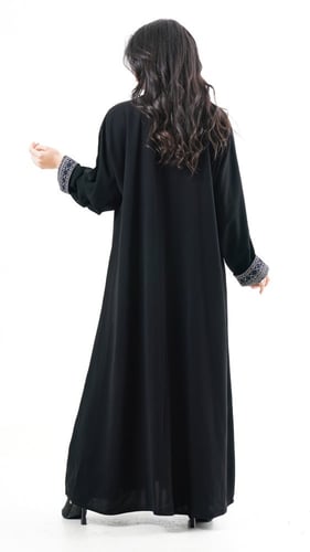 عباية سوداء بسدو ناعم كلاسيك