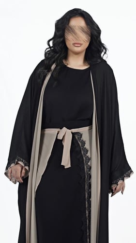 عباية شيفون مع تنورة