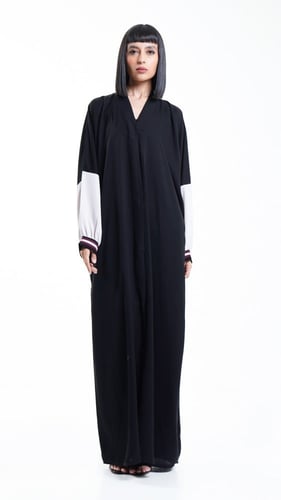 عباية باكمام بيج وعنابي