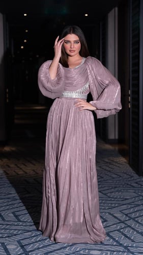 فستان شيفون حرير بلمعة