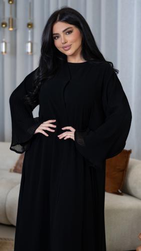 عباية شيفون كلوش واكمام كسرات