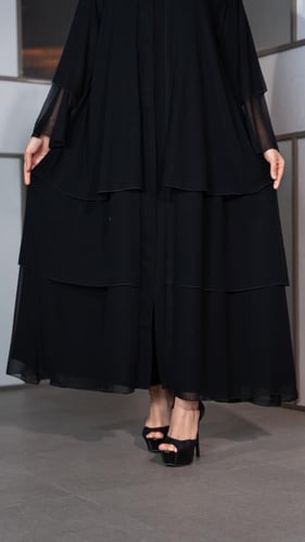 عباية شيفون سادة طبقات