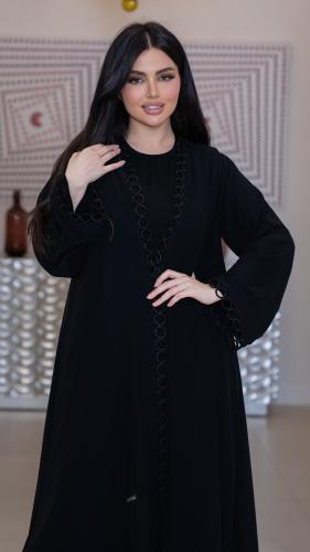 عباية شيفون مزينة بكلفه