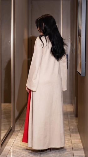 جلابية شتوية مطرزة بقصة واسعة