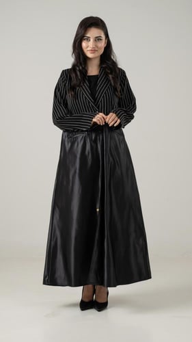 عباية بليزر مقلمة بخامتين