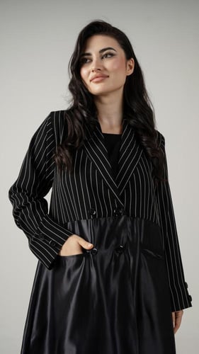 عباية بليزر مقلمة بخامتين