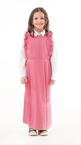 مريول ابتدائي وردى بقصة معاكسة