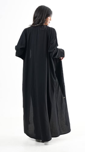 عباية لف بتطريز اسود
