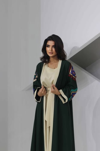 جلابية رمضان زيتي مزينه بترتر