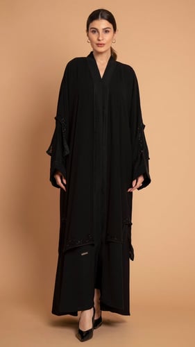 عباية طبقتين مزينه بشك