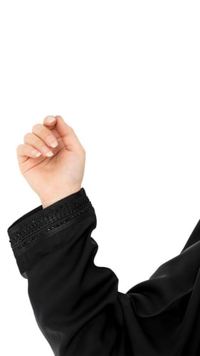 عباية رأس بشريط سميك مزين بكريستال