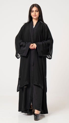 عباية طبقتين مزينه بشك