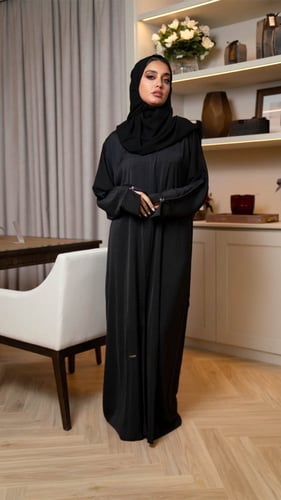 عباية باكمام مزينه باكسسوار بالوان متعددة