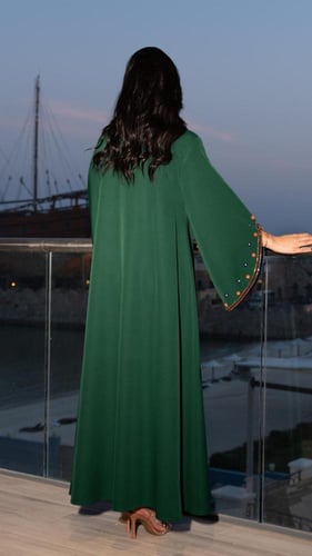 جلابية زيتي بشك كرستال