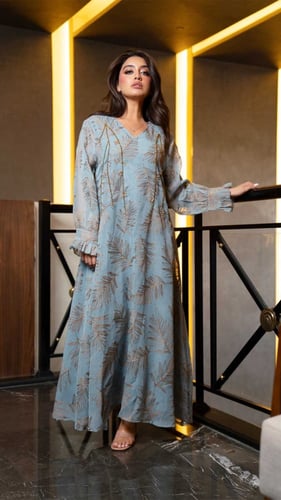 جلابية بتطريز نحاسي