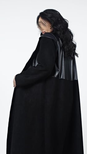 عباية رسمية جلد مع شامواه