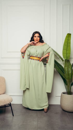 جلابية تفاحي بحزام