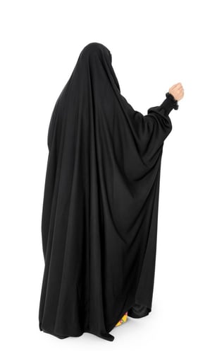 عباية رأس بكم مطاط عريض وكلفة