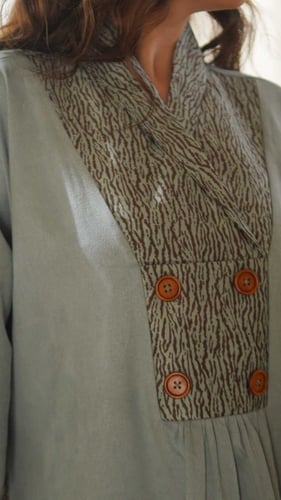 جلابية شتوية سماوي بأزره