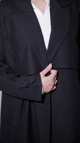 عباية بقصة بالطو وبجيوب