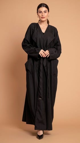 عباية بجيوب وربطه زم على الخصر