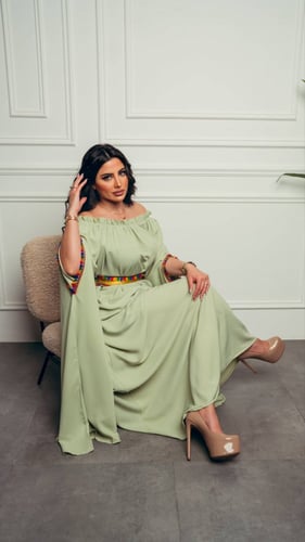 جلابية تفاحي بحزام