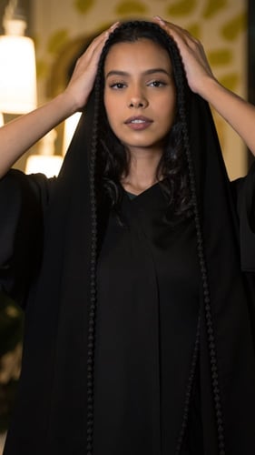 طرحة سوداء بكلفة على الاطراف