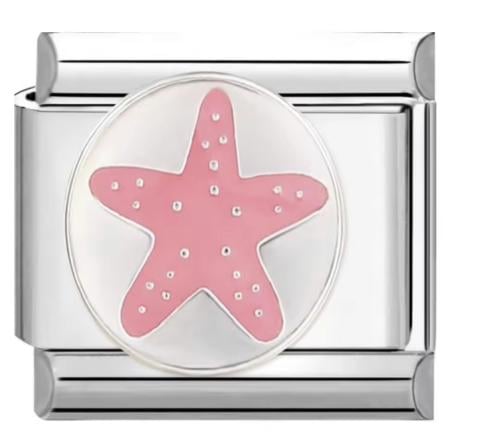 تشارم فضي نجمة وردية