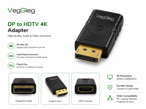 محول VegGieg V-Z905 DisplayPort (DP) ذكر إلى HDMI...